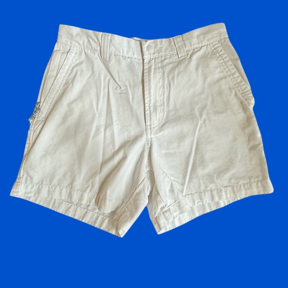 Columbia Womens White Canvas Utility Hiking Shorts Size 8 AL4287 5 Inch Inseam